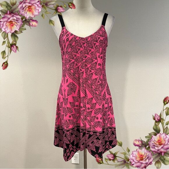 Apt 9 Pink and Black Patterned v-neck mini nightgown Dress size small - Picture 1 of 11